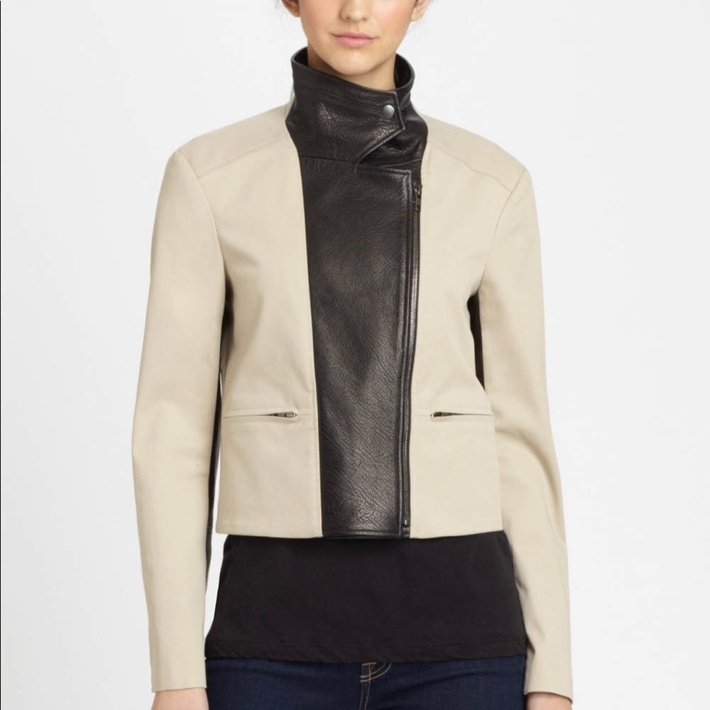 Theory Mixed Leather Jacket XS